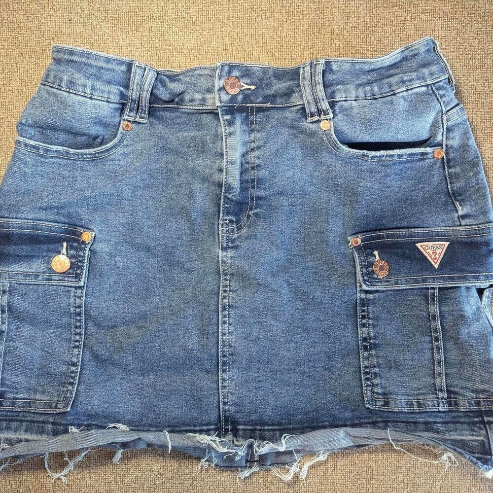 Guess Women's Blue and Navy Skirt
